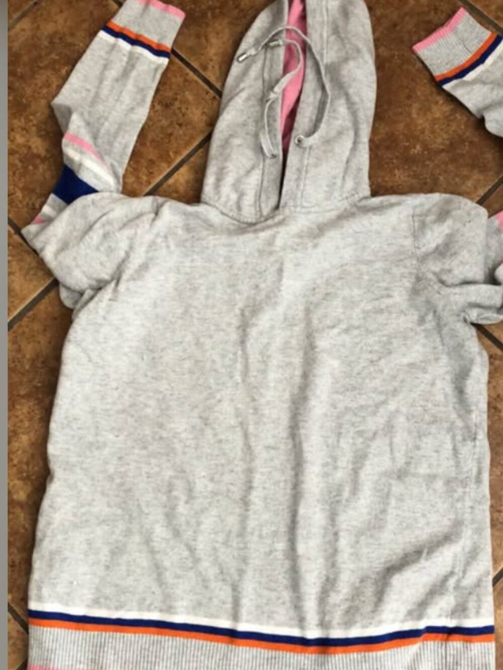 Long Tall Sally Heather Striped Hooded Sweater Size M